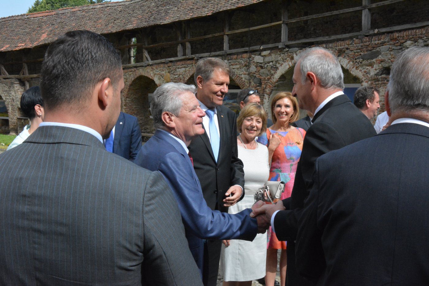 Welcoming the delegation in Heltau